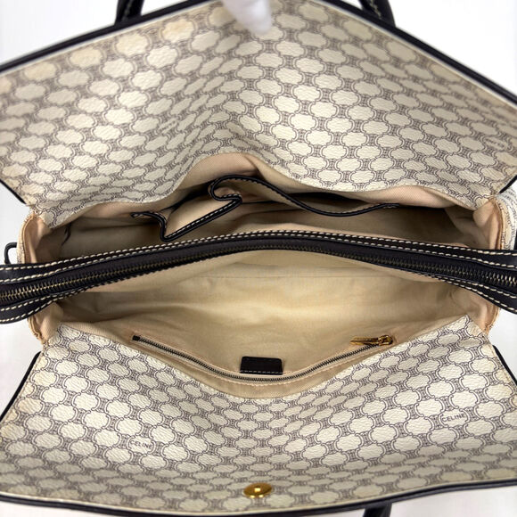 Celine Macadam handbag in coated canvas, white, for women - Picture 9 of 9